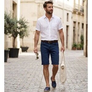 Vintage Cambridge Polo Club slim fit short  Men’s size 32 Dark Blue  Stretch